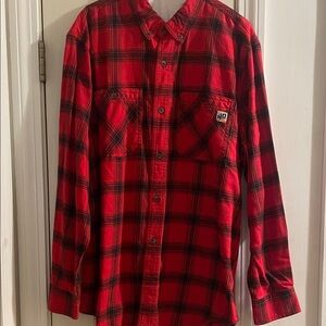 Duluth Trading Co Red and Black Plaid Men's Shirt